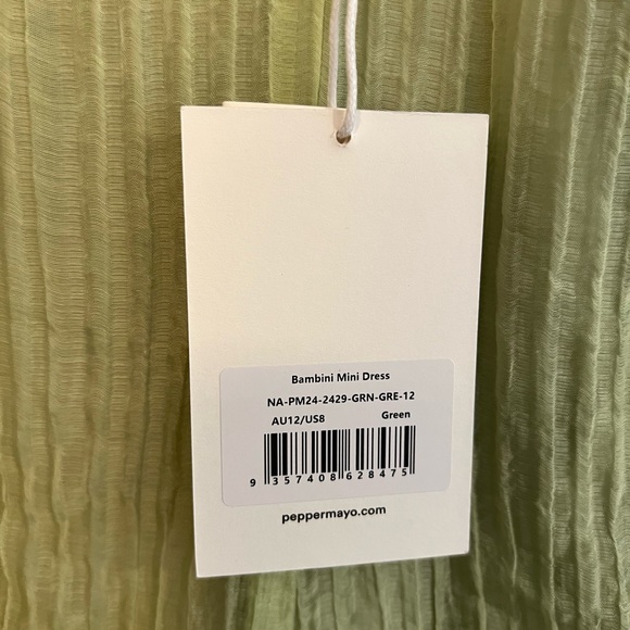 Bambini Green Spaghetti Strap mini Dress - Picture 8 of 11